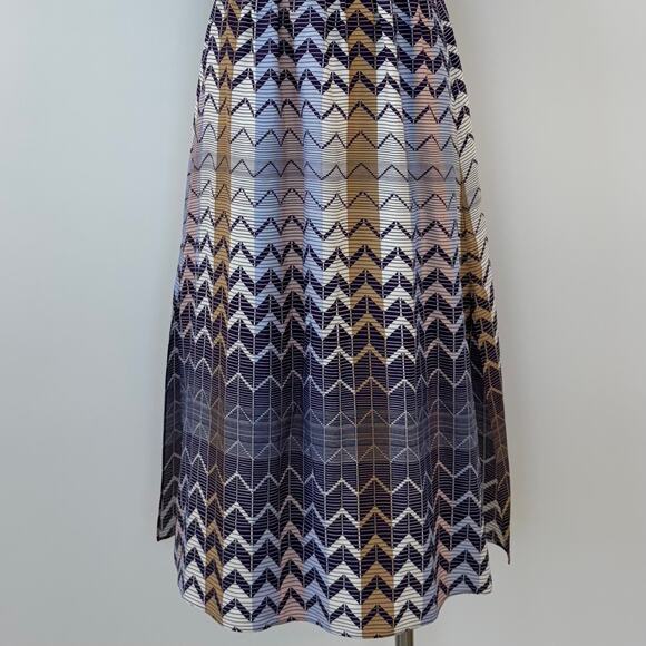 Ted Baker Samii Geo Zigzag Print Midi Dress Short Sleeve Ted Size 1 (US 4) - Picture 3 of 13